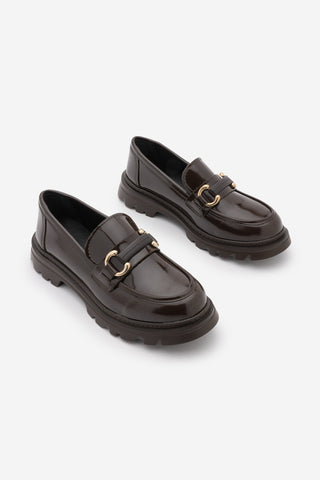 Kadın Loafer  Tokalı Günlük Ayakkabı Kinles - Kahve
