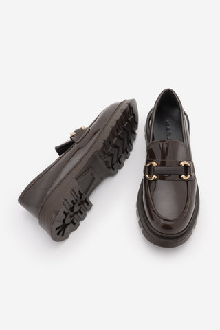 Kadın Loafer  Tokalı Günlük Ayakkabı Kinles - Kahve