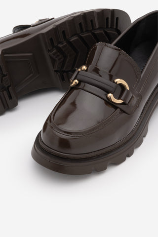 Kadın Loafer  Tokalı Günlük Ayakkabı Kinles - Kahve