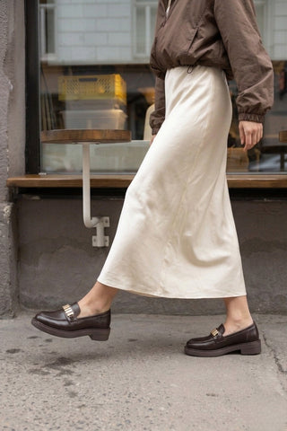 Kadın Loafer Tokalı Günlük Ayakkabı Vilyum - Kahve