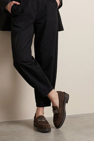 Kadın Loafer Tokalı Günlük Ayakkabı Vilyum - Kahve Süet