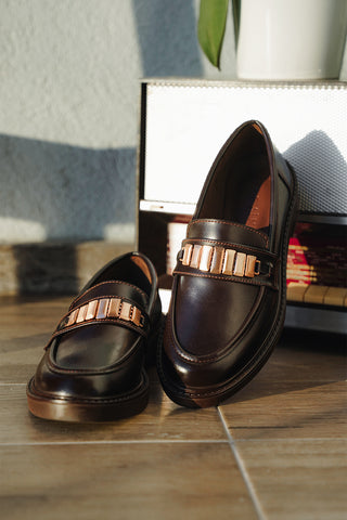 Kadın Loafer Tokalı Günlük Ayakkabı Vilyum - Kahve