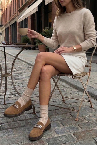 Kadın Loafer Tokalı Günlük Ayakkabı Vilyum - Taba Süet