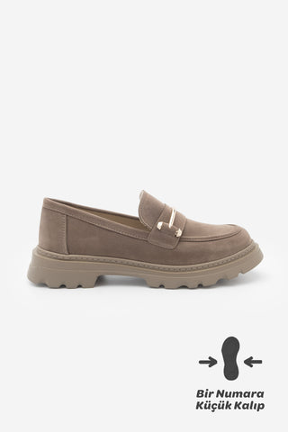 Kadın Loafer  Zincirli Günlük Ayakkabı Zolez - Vizon