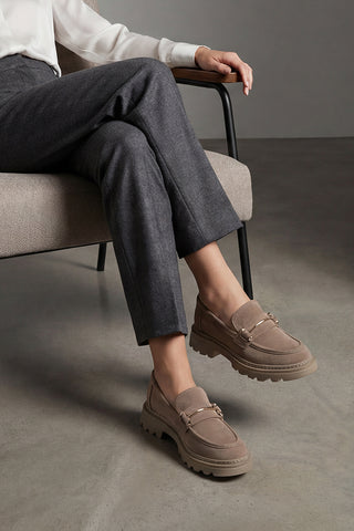 Kadın Loafer  Zincirli Günlük Ayakkabı Zolez - Vizon