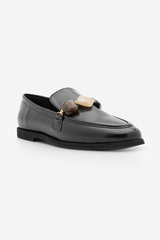 Kadın Loafer Taşlı Günlük Ayakkabı Meniva - Siyah