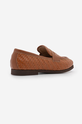Kadın Loafer Örgü Desen Günlük Ayakkabı Karnel - Taba