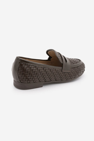 Kadın Loafer Örgü Desen Günlük Ayakkabı Karnel - Kahve