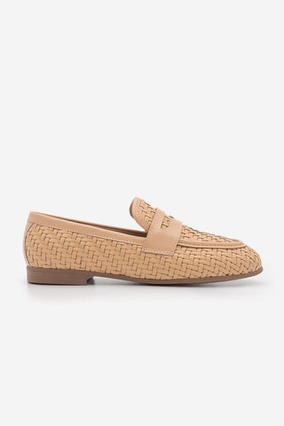 Kadın Loafer Örgü Desen Günlük Ayakkabı Karnel - Camel