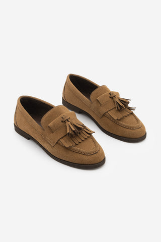 Kadın Loafer Günlük Ayakkabı Petlin - Taba Süet