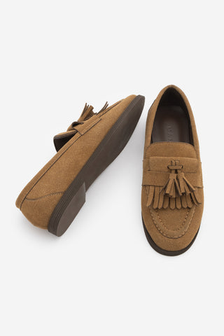 Kadın Loafer Günlük Ayakkabı Petlin - Taba Süet