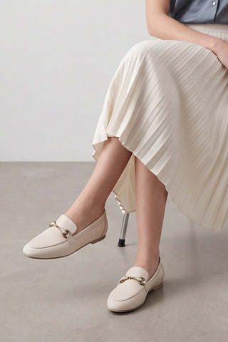 Kadın Loafer Tokalı Günlük Ayakkabı Tavelo - Ekru