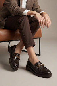 Kadın Loafer Taşlı Günlük Ayakkabı Egano - Kahve