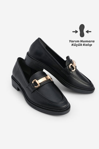 Kadın Loafer Tokalı Günlük Ayakkabı Tonyas - Siyah