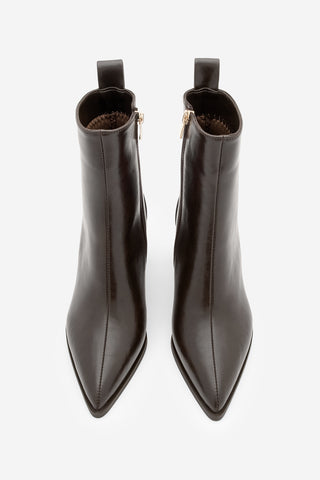 Kadın Sivri Burun Topuklu Bot Esvon - Kahve