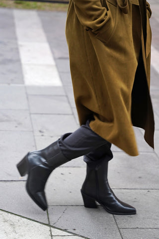 Kadın Sivri Burun Western Bot Forne - Siyah