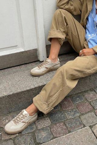 Kadın Sneaker Bağcıklı Spor Ayakkabı Alvena - Altın