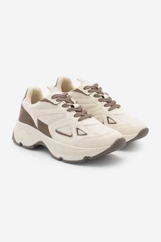 Kadın Sneaker Kalın Taban Spor Ayakkabı Vader - Ekru