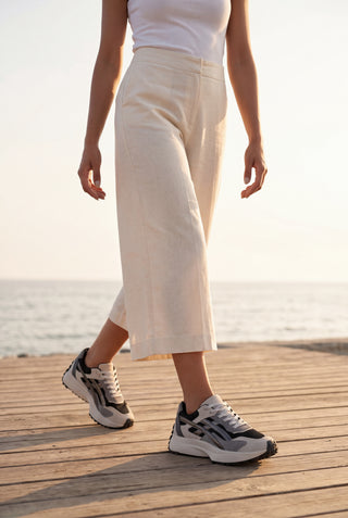Kadın Sneaker Kalın Taban Sneaker Spor Ayakkabı Ribaga - Siyah