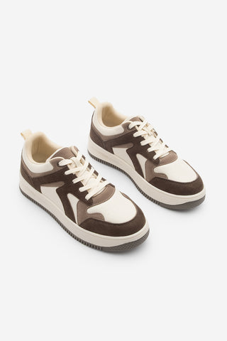 Kadın Sneaker Kalın Taban Spor Ayakkabı Aryan - Kahve