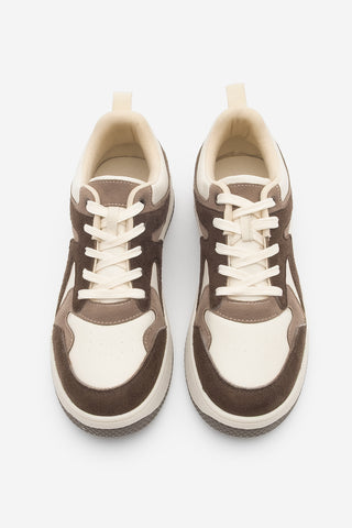 Kadın Sneaker Kalın Taban Spor Ayakkabı Aryan - Kahve