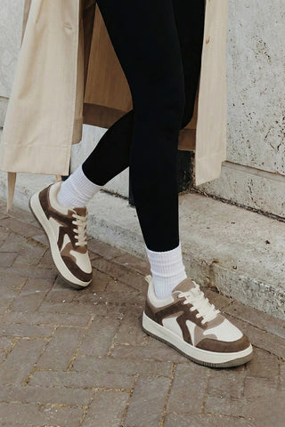 Kadın Sneaker Kalın Taban Spor Ayakkabı Aryan - Kahve