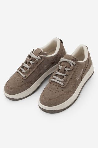 Kadın Sneaker Kalın Taban Spor Ayakkabı Loske - Vizon Süet