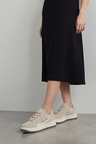 Kadın Sneaker Kalın Taban Spor Ayakkabı Loske - Bej Süet