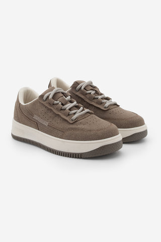 Kadın Sneaker Kalın Taban Spor Ayakkabı Loske - Vizon Süet