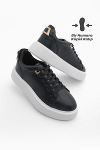 Kadın Sneaker Kalın Taban Spor Ayakkabı Rofke - Siyah