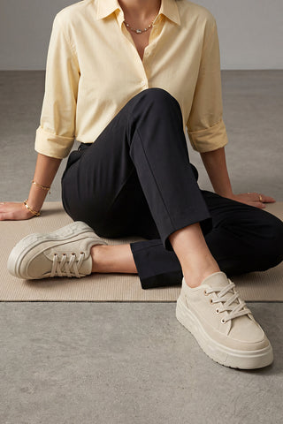 Kadın Sneaker Kalın Taban Spor Ayakkabı Tosge - Bej Süet