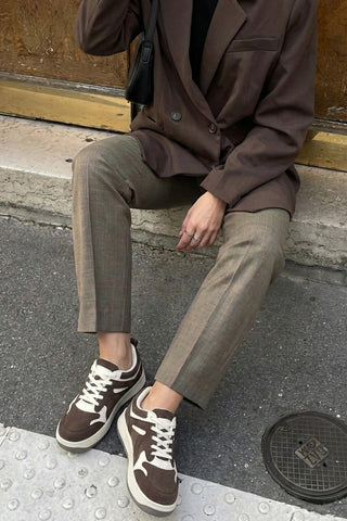 Kadın Sneaker Spor Ayakkabı Gosfin - Kahve Süet