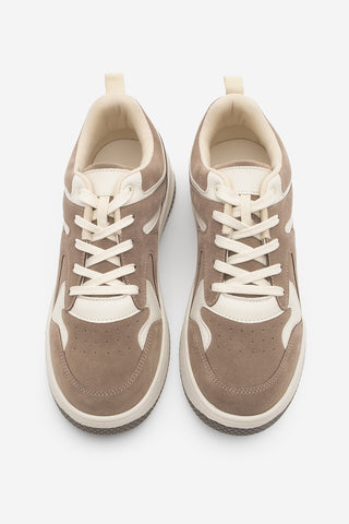 Kadın Sneaker Spor Ayakkabı Gosfin - Vizon Süet