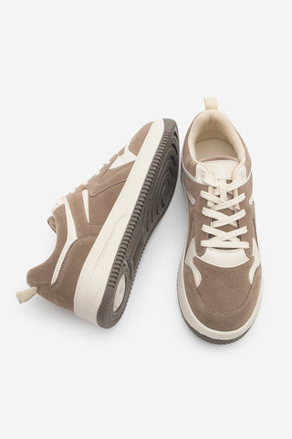 Kadın Sneaker Spor Ayakkabı Gosfin - Vizon Süet