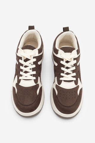 Kadın Sneaker Spor Ayakkabı Gosfin - Kahve Süet