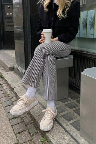 Kadın Sneaker Keten Spor Ayakkabı Hesna - Bej