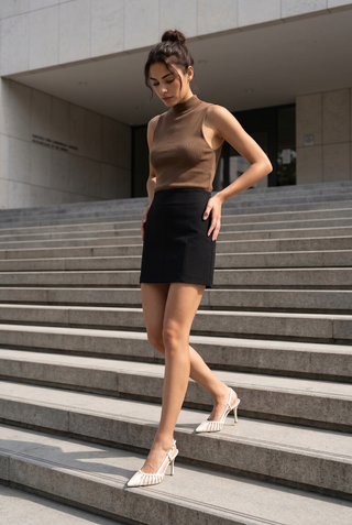 Kadın Stiletto Sivri Burun Klasik Topuklu Ayakkabı Sivon - Ekru