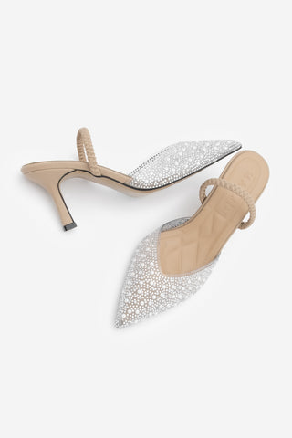 Kadın Stiletto Taşlı Abiye Topuklu Ayakkabı Lala - Bej
