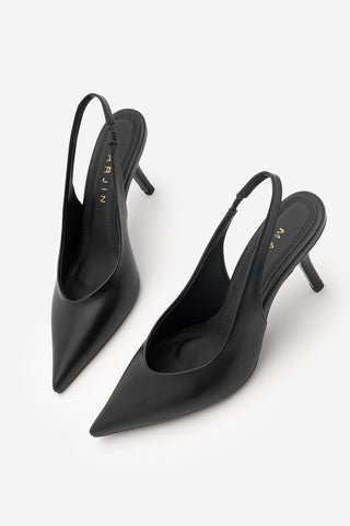 Kadın Stiletto Sivri Burun Klasik Topuklu Ayakkabı Dorve - Siyah