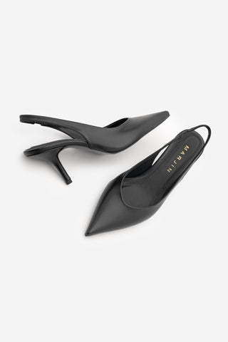 Kadın Stiletto Sivri Burun Klasik Topuklu Ayakkabı Dorve - Siyah