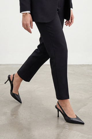 Kadın Stiletto Sivri Burun Topuklu Ayakkabı Esvin - Siyah