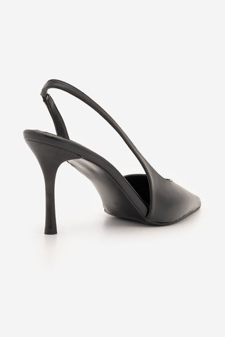 Kadın Stiletto Sivri Burun Topuklu Ayakkabı Esvin - Siyah