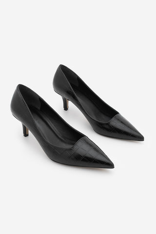 Kadın Stiletto Topuklu Ayakkabı Olfin - Siyah Croco