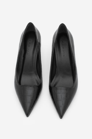 Kadın Stiletto Topuklu Ayakkabı Olfin - Siyah Croco