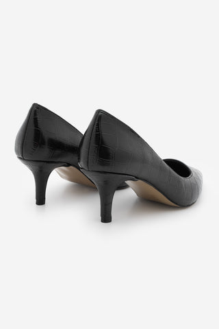 Kadın Stiletto Topuklu Ayakkabı Olfin - Siyah Croco