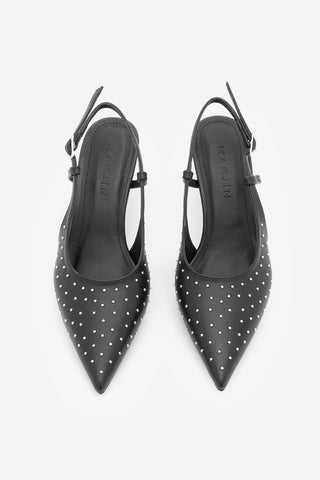 Kadın Stiletto Zımbalı Topuklu Ayakkabı Timon - Siyah