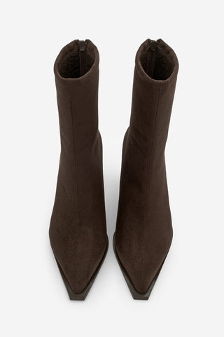 Kadın Topuklu Bot Kikas - Kahve Süet