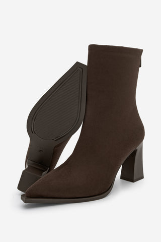 Kadın Topuklu Bot Kikas - Kahve Süet
