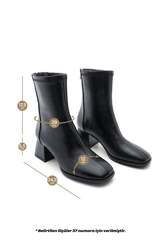 Kadın Topuklu Bot Nayis - Siyah