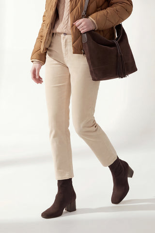 Kadın Topuklu Bot Nayis - Kahve Süet